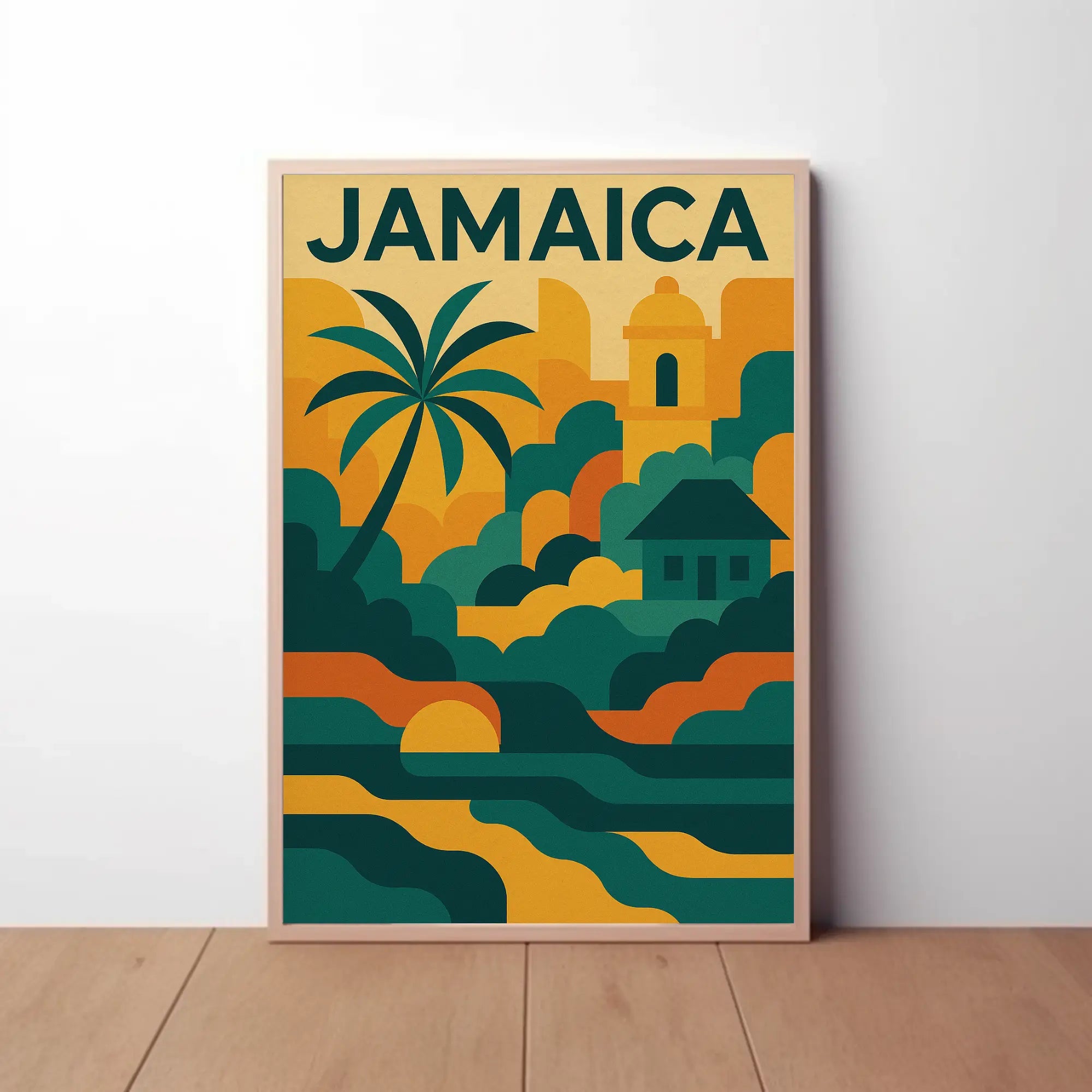 Jamaica Coastal Vibes Travel Poster PosterGoat