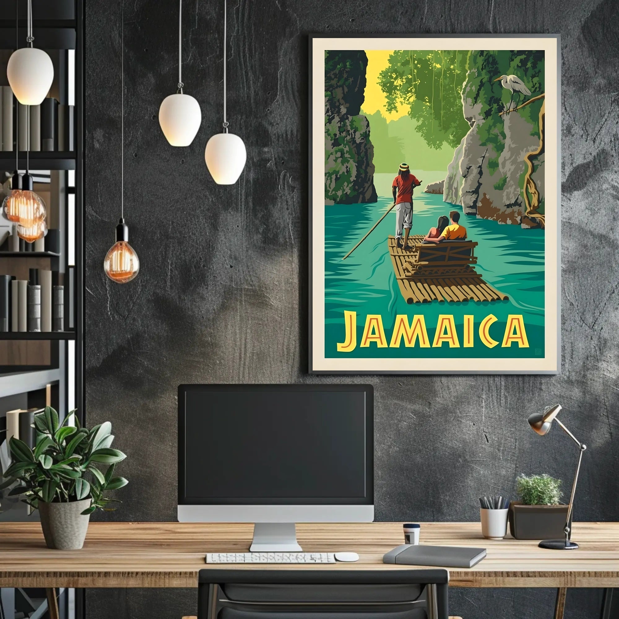 Jamaica Scenic River Journey Vintage Travel Poster PosterGoat