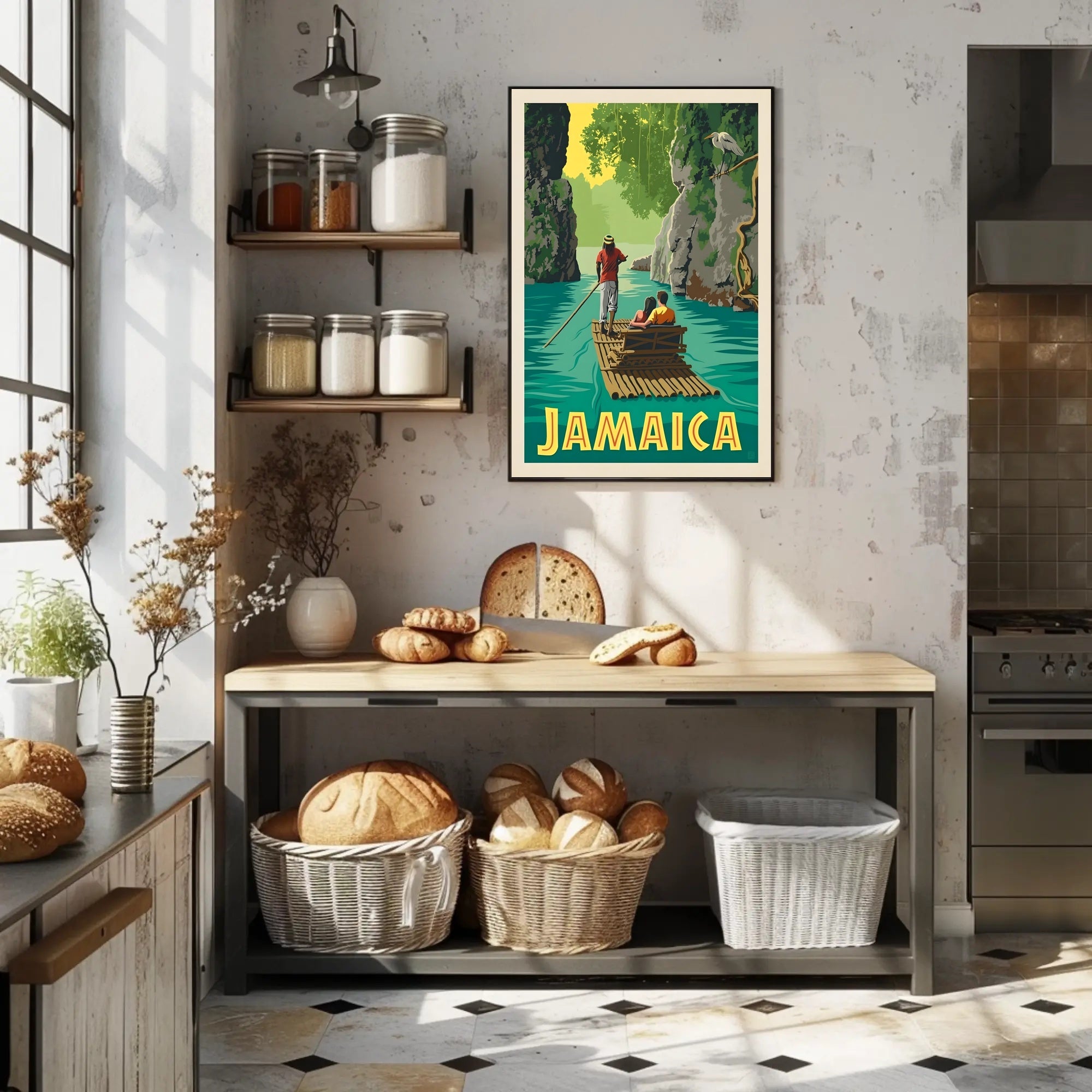 Jamaica Scenic River Journey Vintage Travel Poster PosterGoat