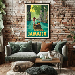 Jamaica Scenic River Journey Vintage Travel Poster PosterGoat