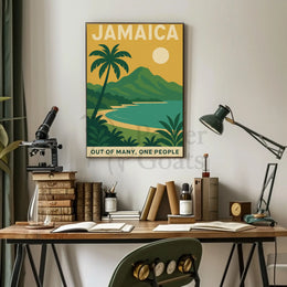 Jamaica's Tranquil Beauty Celebrated in Travel Poster PosterGoat