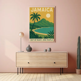 Jamaica's Tranquil Beauty Celebrated in Travel Poster PosterGoat