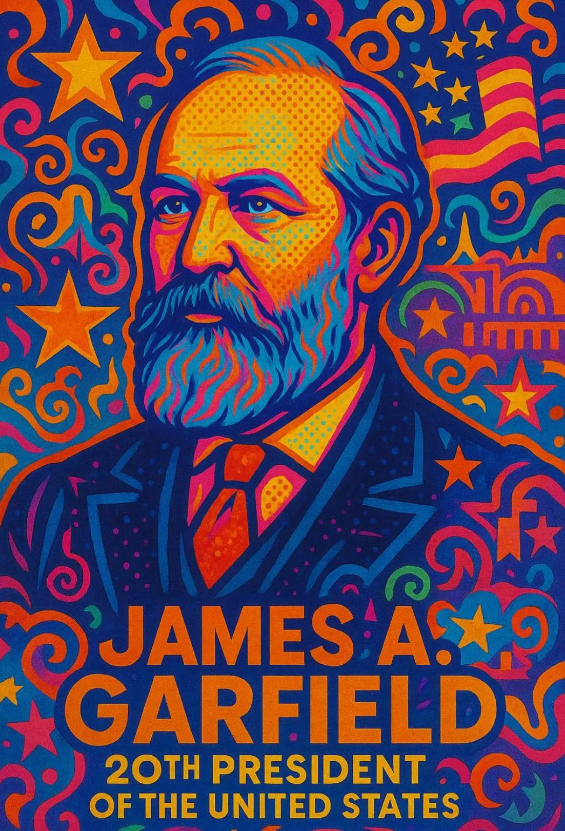 James A. Garfield Psychedelic Presidential Poster PosterGoat