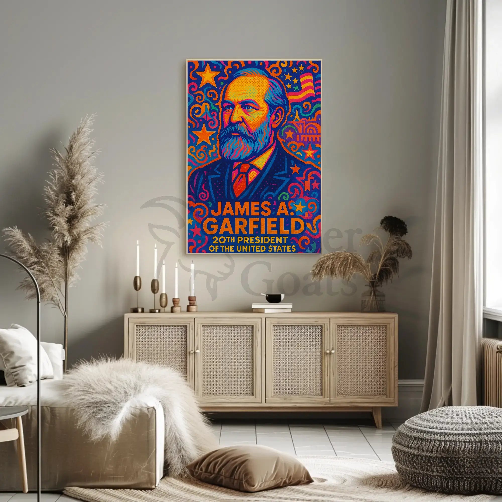 James A. Garfield Psychedelic Presidential Poster PosterGoat