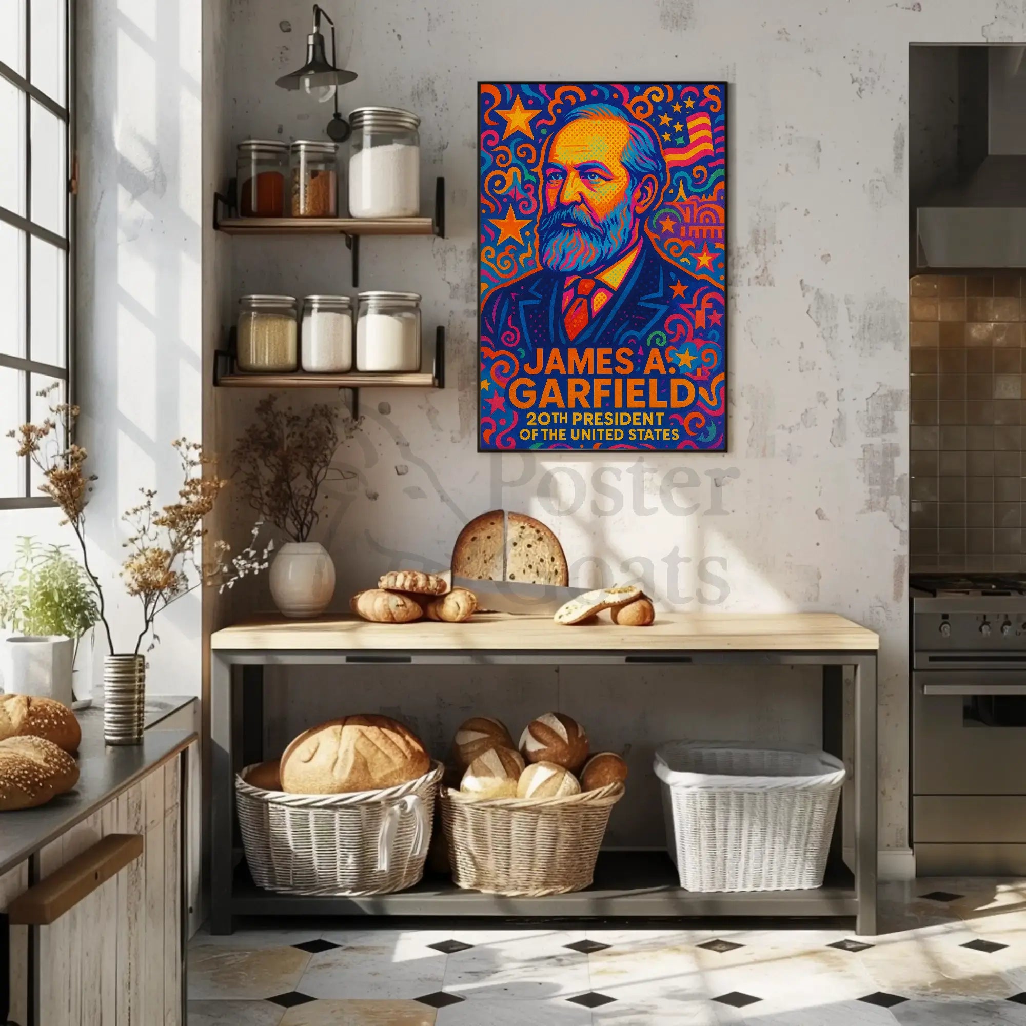 James A. Garfield Psychedelic Presidential Poster PosterGoat