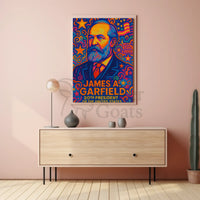 James A. Garfield Psychedelic Presidential Poster PosterGoat