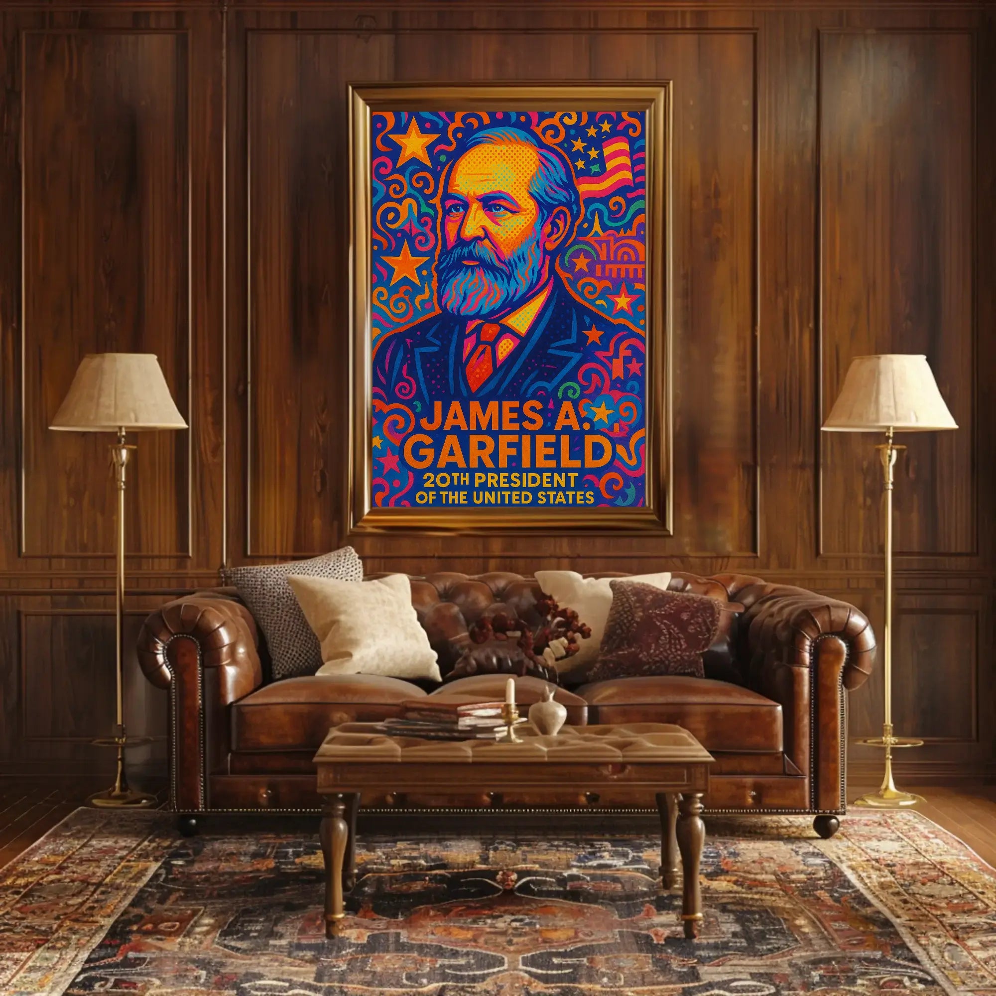 James A. Garfield Psychedelic Presidential Poster PosterGoat