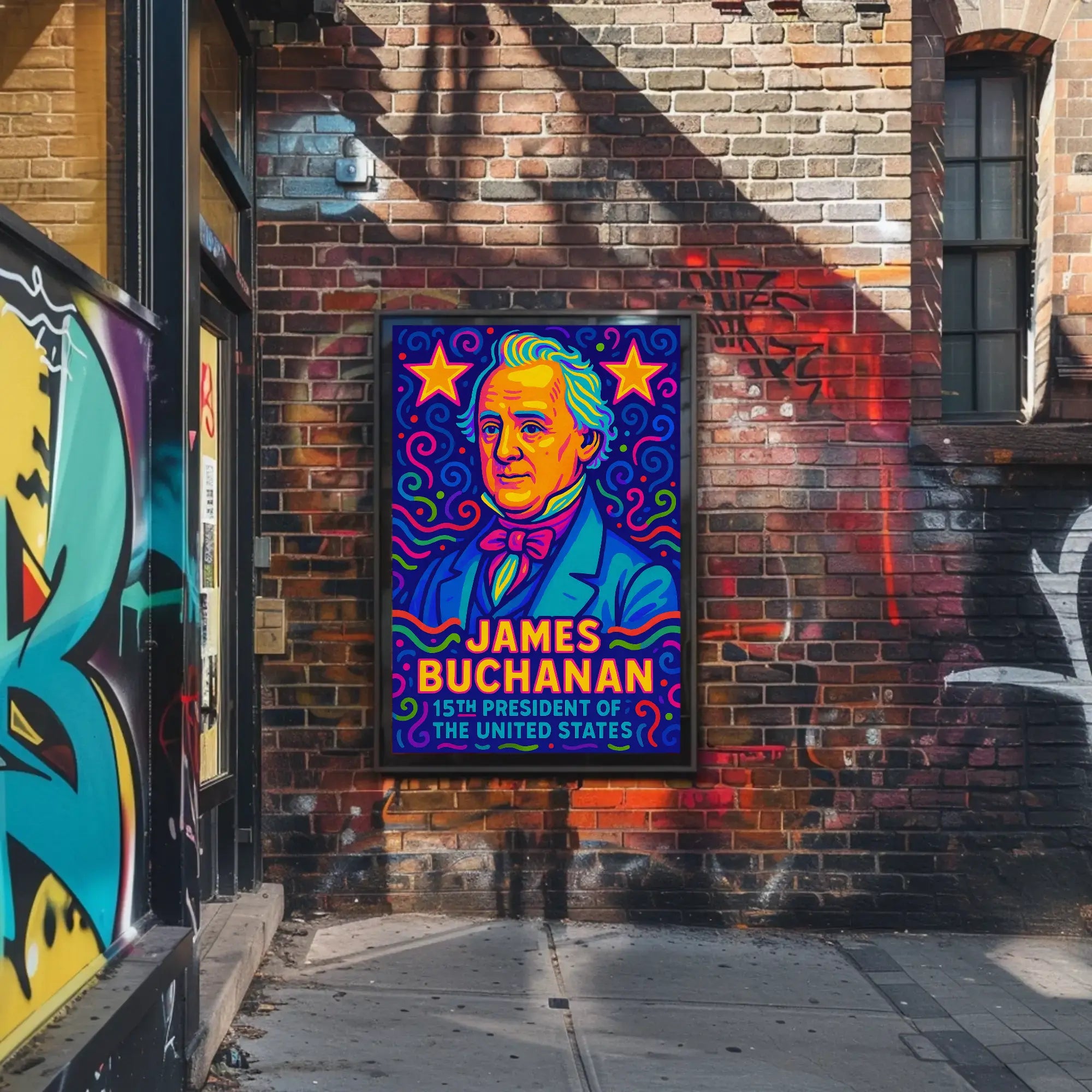 James Buchanan Pop Art Historical Poster PosterGoat