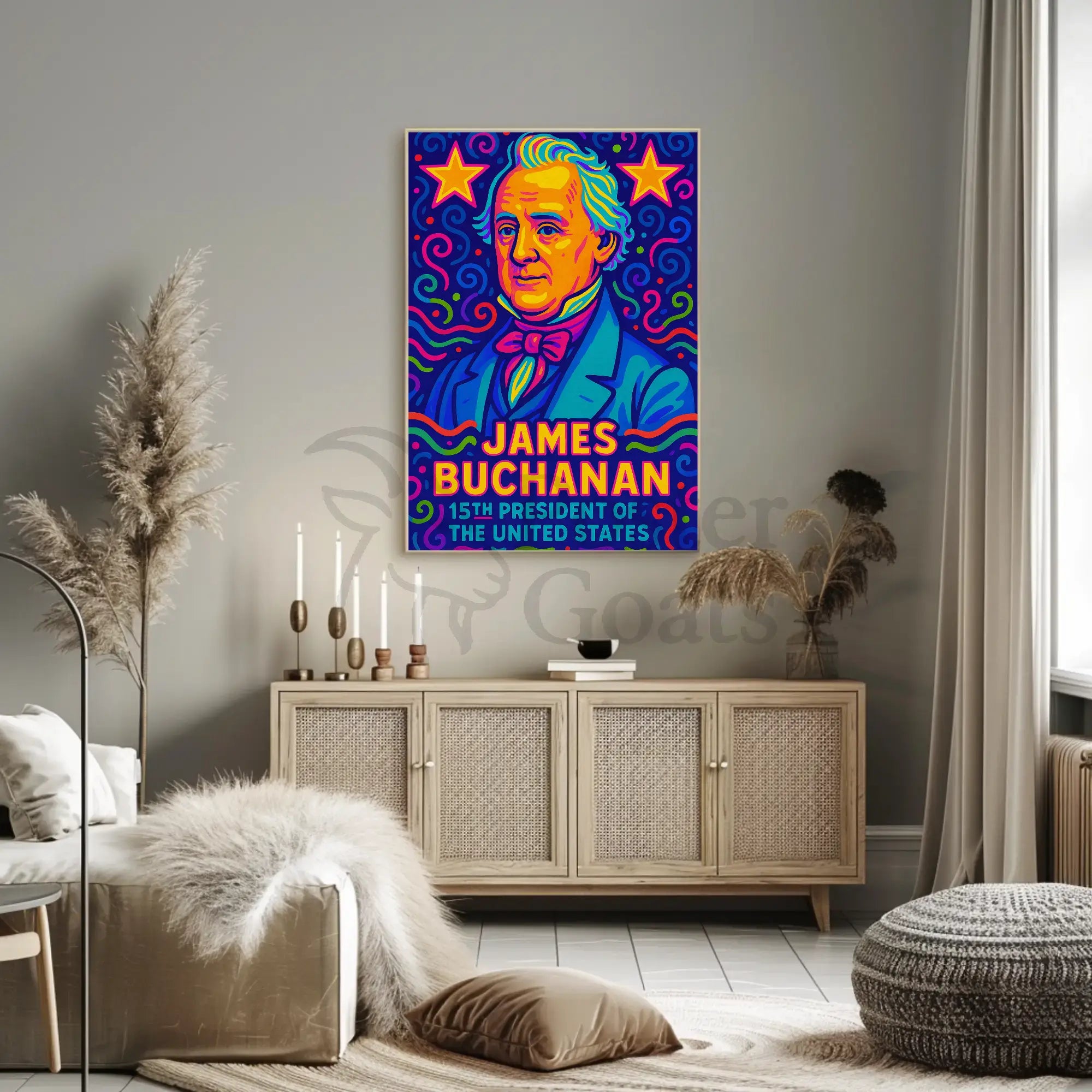 James Buchanan Pop Art Historical Poster PosterGoat
