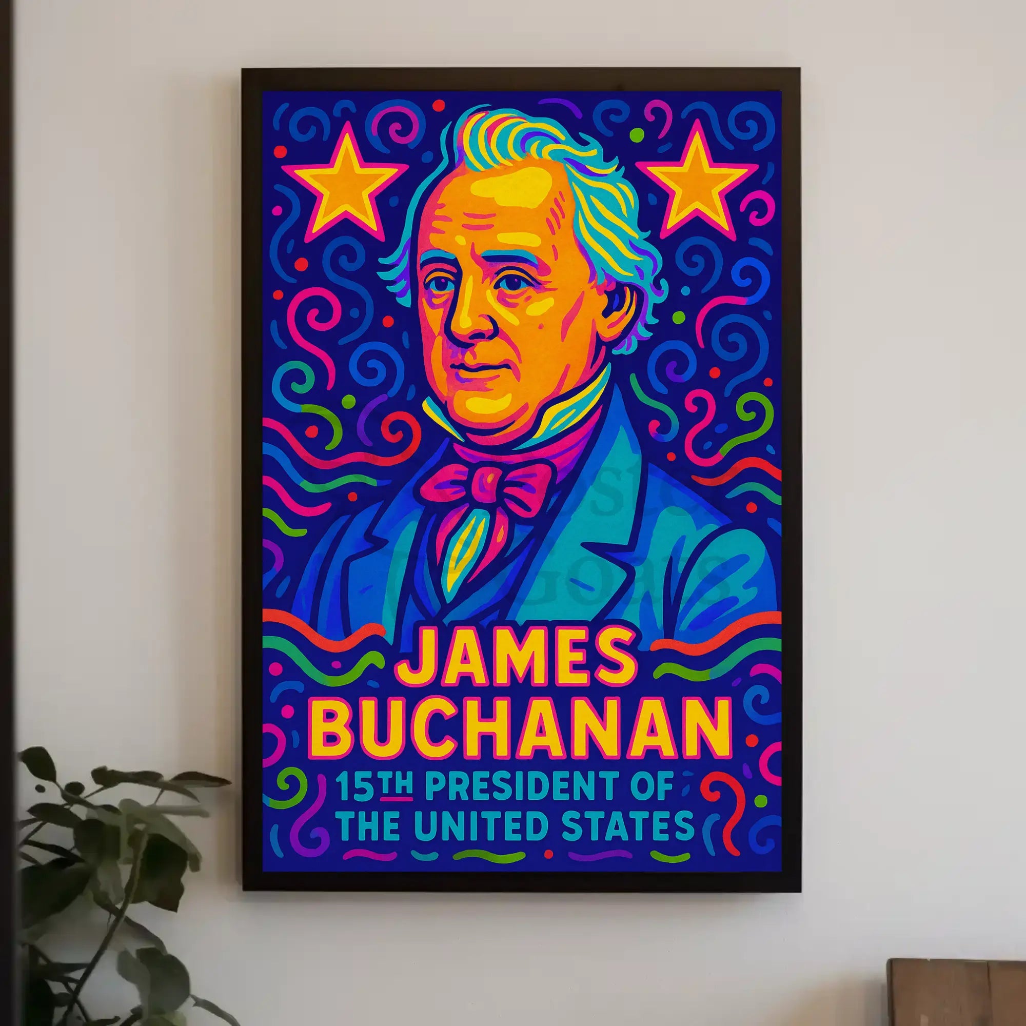James Buchanan Pop Art Historical Poster PosterGoat