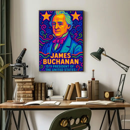 James Buchanan Pop Art Historical Poster PosterGoat