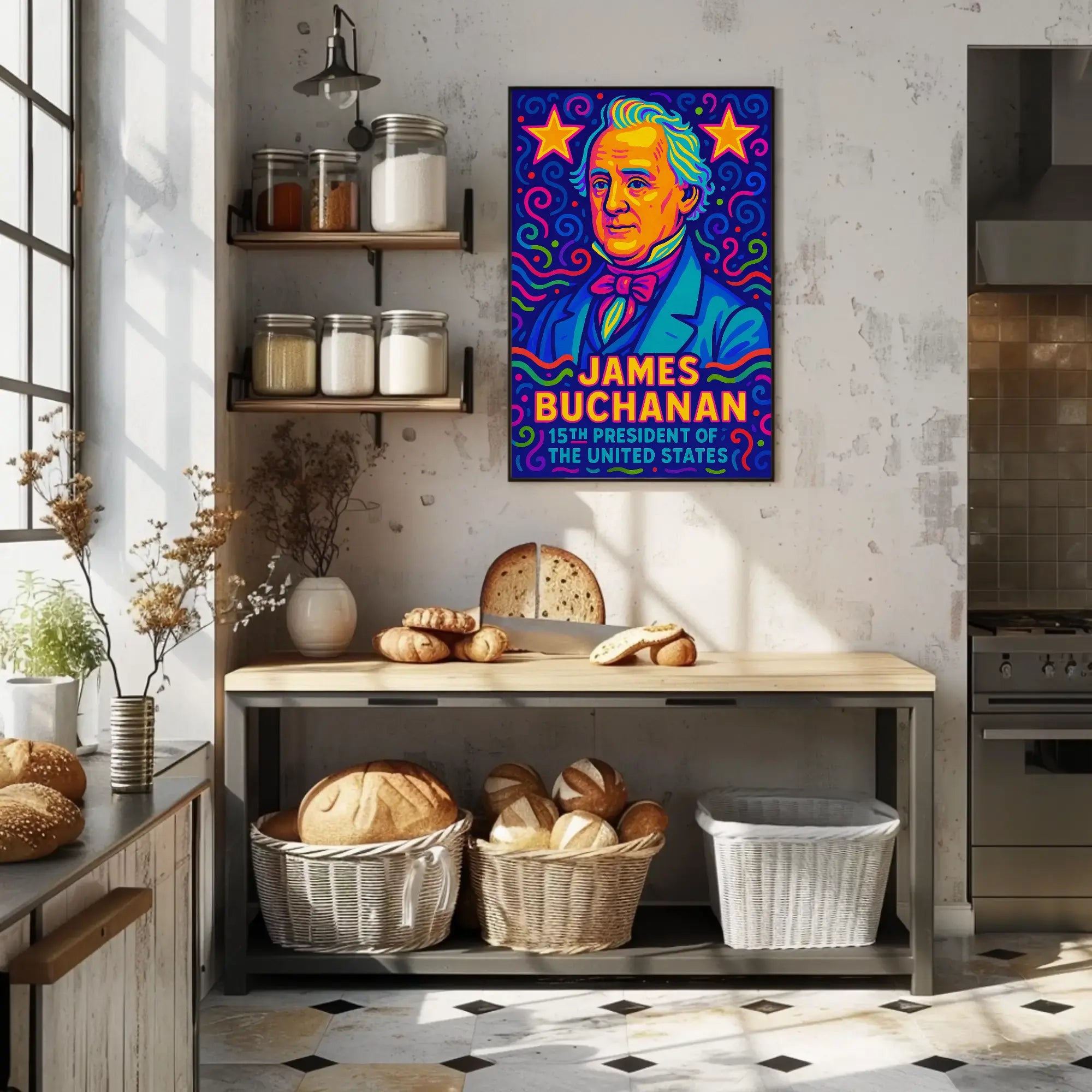 James Buchanan Pop Art Historical Poster PosterGoat