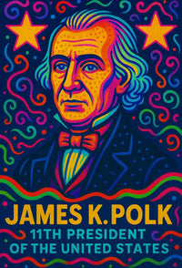 James K. Polk Vibrant Presidential Historical Poster PosterGoat