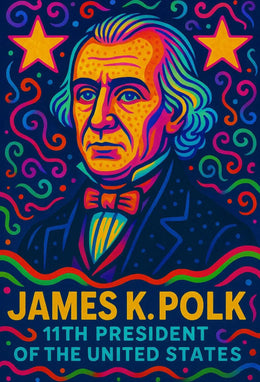 James K. Polk Vibrant Presidential Historical Poster PosterGoat