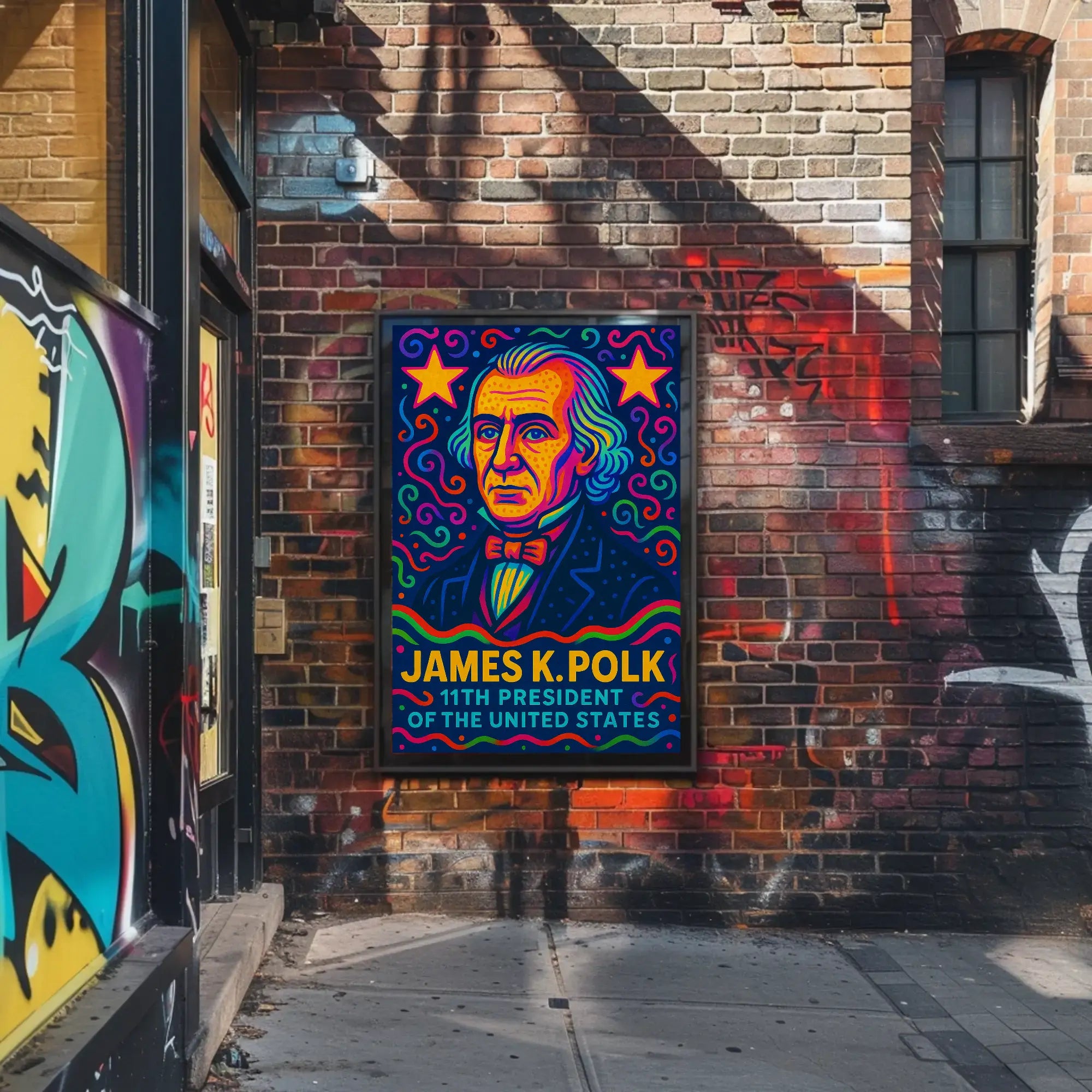 James K. Polk Vibrant Presidential Historical Poster PosterGoat