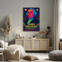 James Madison Neon Pop Art Historical Poster PosterGoat