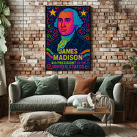 James Madison Neon Pop Art Historical Poster PosterGoat