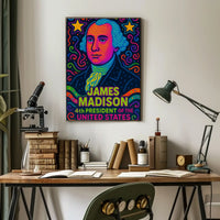 James Madison Neon Pop Art Historical Poster PosterGoat