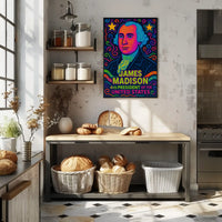 James Madison Neon Pop Art Historical Poster PosterGoat