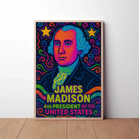 James Madison Neon Pop Art Historical Poster PosterGoat
