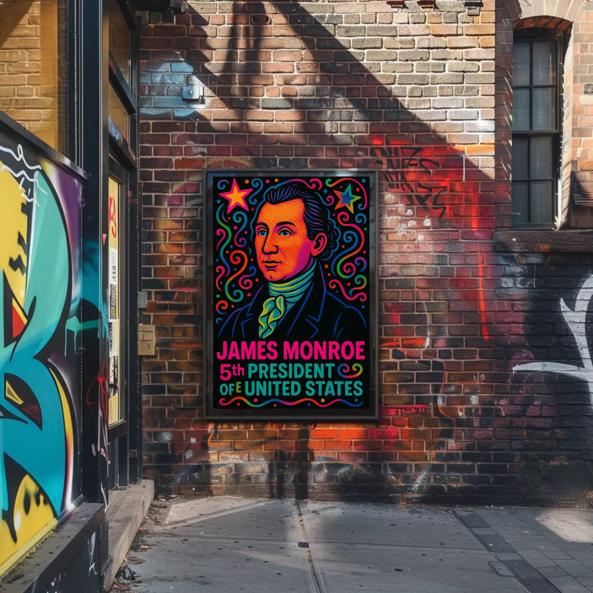 James Monroe Retro Pop Art Historical or Presidential Poster PosterGoat