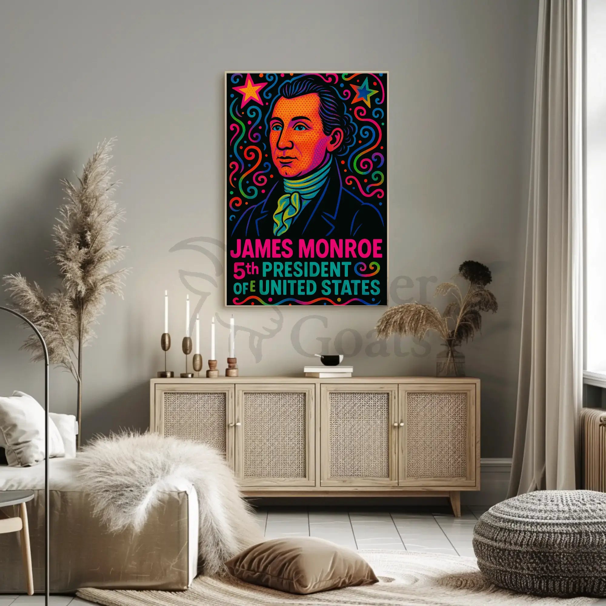 James Monroe Retro Pop Art Historical or Presidential Poster PosterGoat