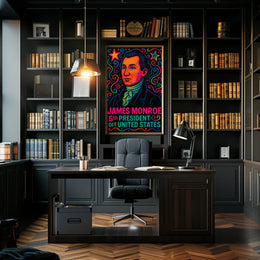 James Monroe Retro Pop Art Historical or Presidential Poster PosterGoat