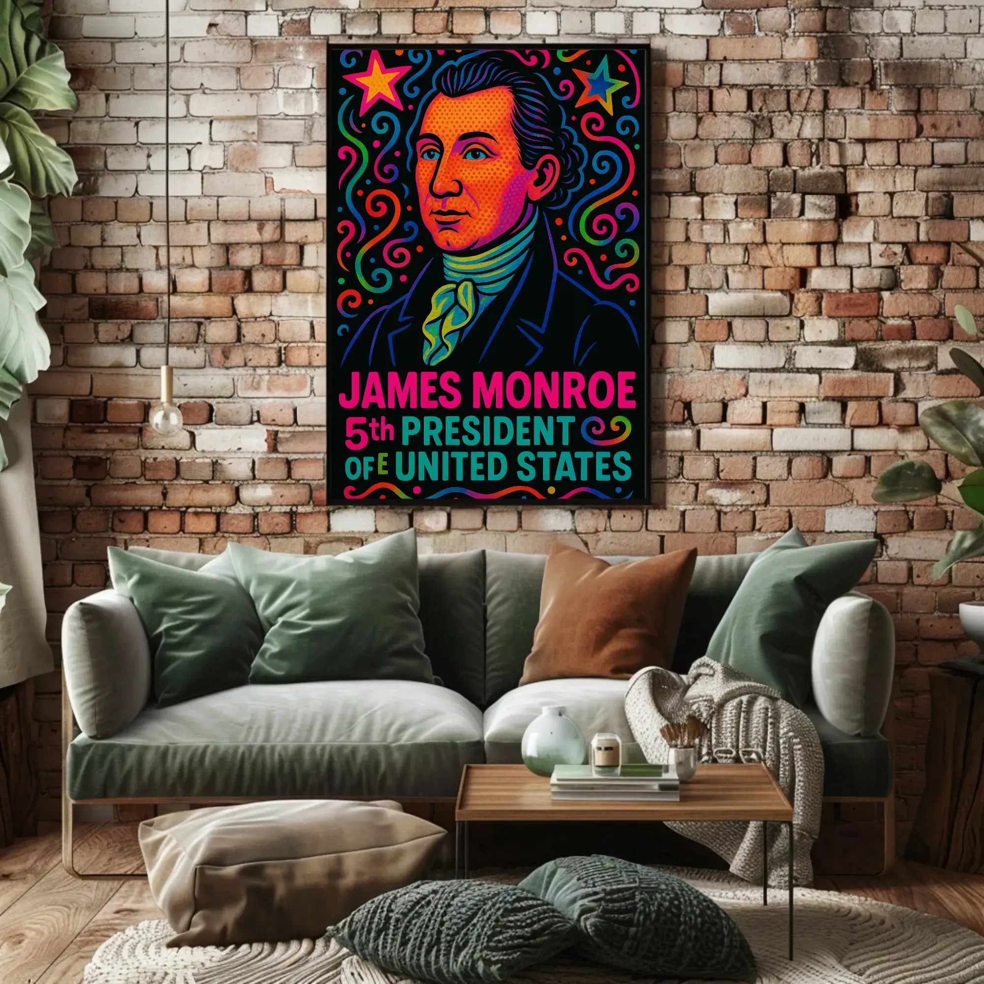 James Monroe Retro Pop Art Historical or Presidential Poster PosterGoat