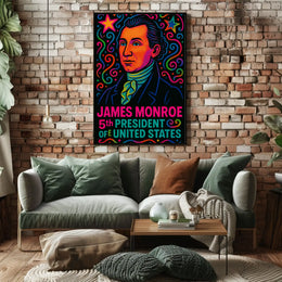 James Monroe Retro Pop Art Historical or Presidential Poster PosterGoat