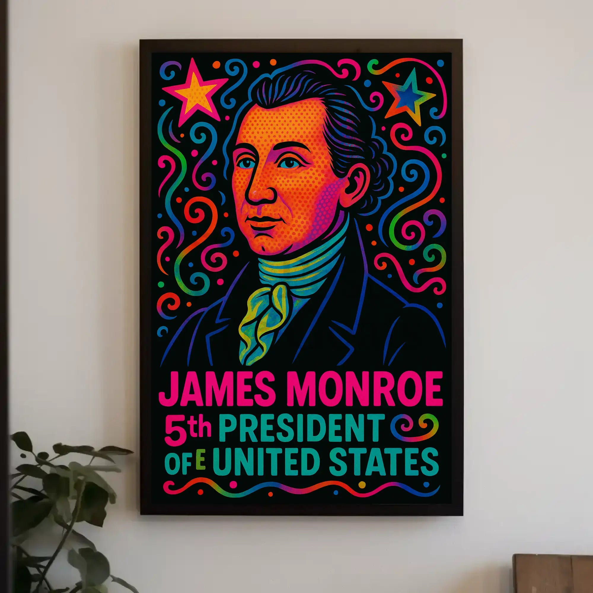 James Monroe Retro Pop Art Historical or Presidential Poster PosterGoat