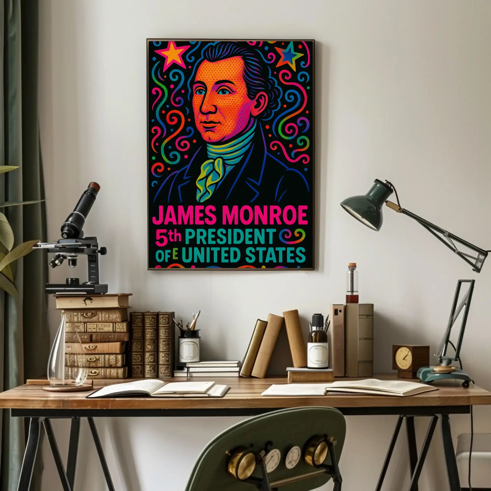 James Monroe Retro Pop Art Historical or Presidential Poster PosterGoat