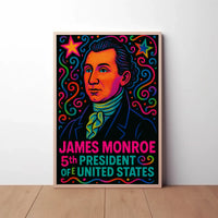 James Monroe Retro Pop Art Historical or Presidential Poster PosterGoat