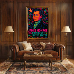 James Monroe Retro Pop Art Historical or Presidential Poster PosterGoat