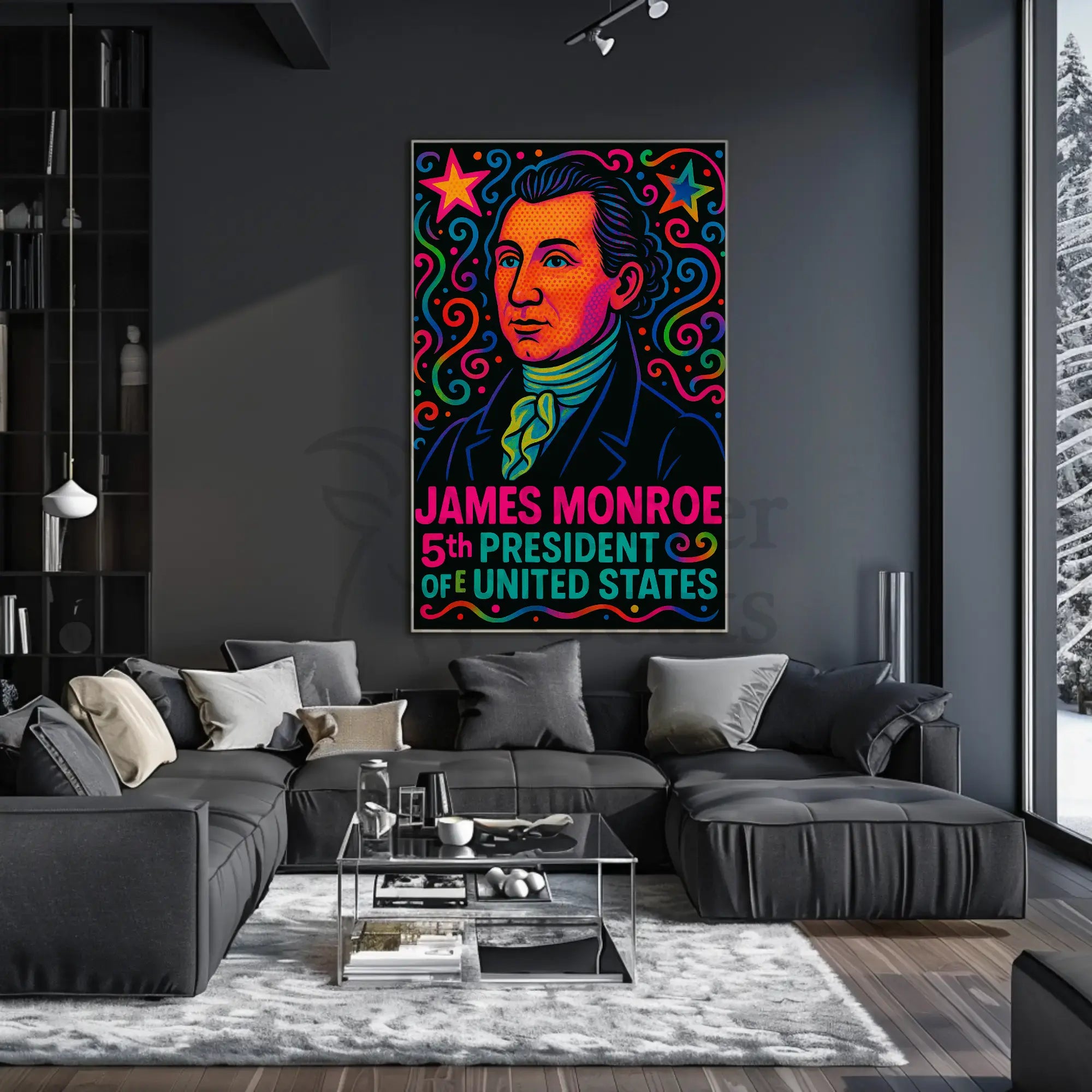James Monroe Retro Pop Art Historical or Presidential Poster PosterGoat