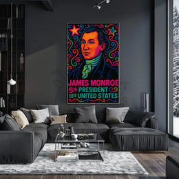 James Monroe Retro Pop Art Historical or Presidential Poster PosterGoat