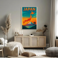 Japan Travel Art: Vibrant Cultural Landmarks Travel Poster PosterGoat