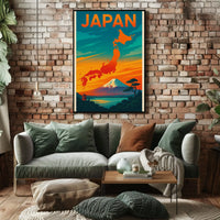 Japan Travel Art: Vibrant Cultural Landmarks Travel Poster PosterGoat