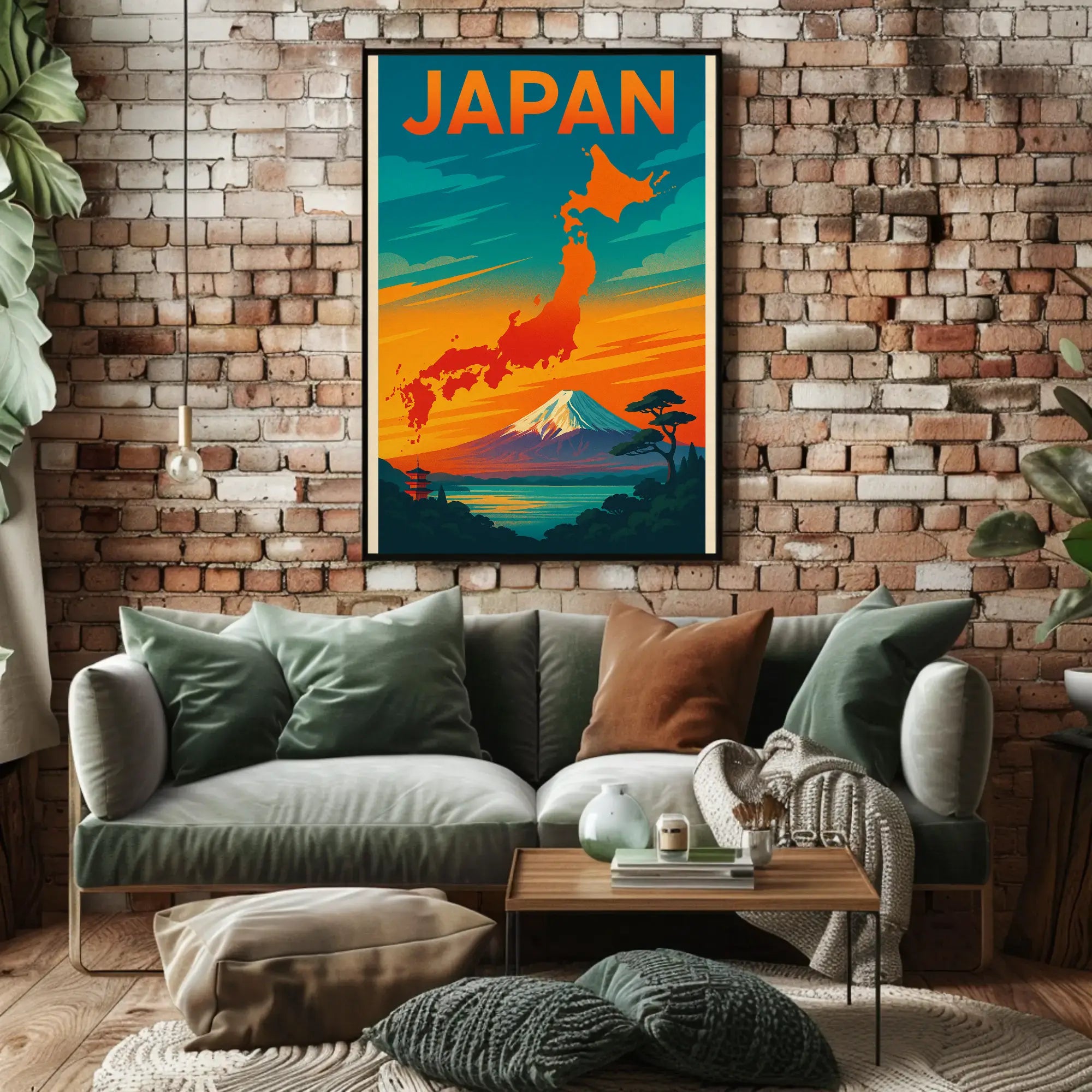 Japan Travel Art: Vibrant Cultural Landmarks Travel Poster PosterGoat