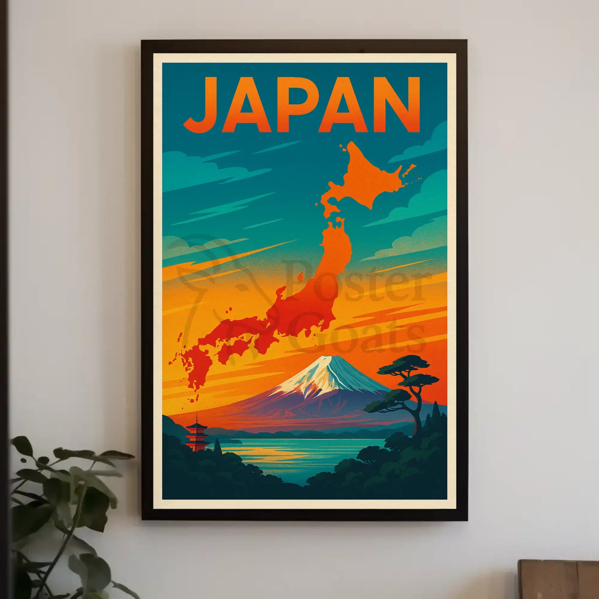 Japan Travel Art: Vibrant Cultural Landmarks Travel Poster PosterGoat