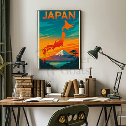 Japan Travel Art: Vibrant Cultural Landmarks Travel Poster PosterGoat