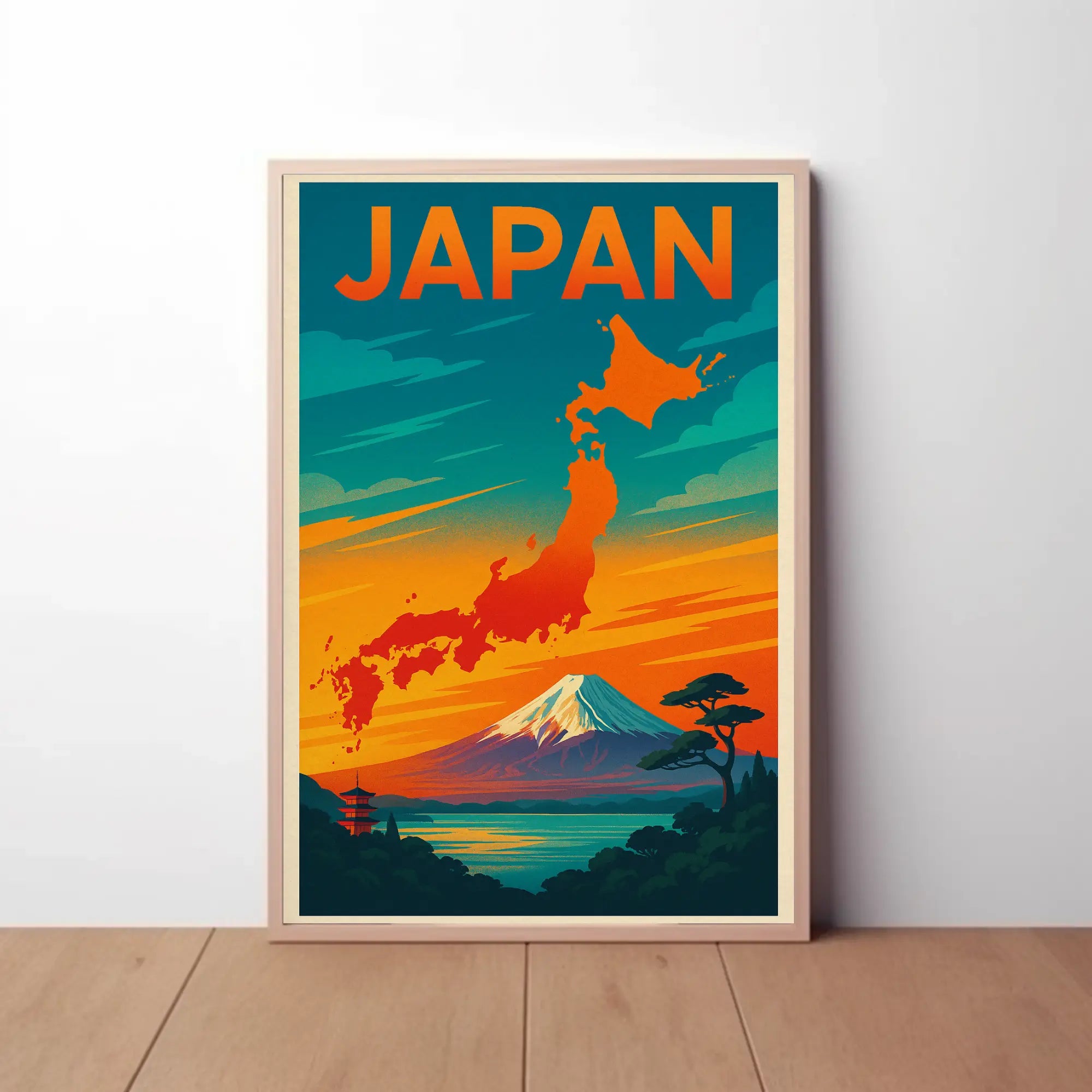 Japan Travel Art: Vibrant Cultural Landmarks Travel Poster PosterGoat