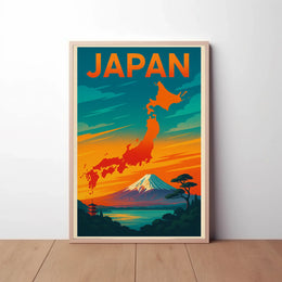 Japan Travel Art: Vibrant Cultural Landmarks Travel Poster PosterGoat