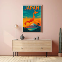 Japan Travel Art: Vibrant Cultural Landmarks Travel Poster PosterGoat