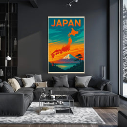 Japan Travel Art: Vibrant Cultural Landmarks Travel Poster PosterGoat