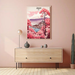 Japan in Spring: Serene Landscape Travel Poster PosterGoat