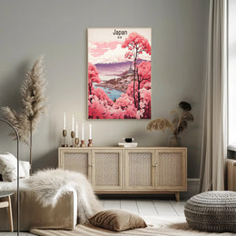 Japan in Spring: Serene Landscape Travel Poster PosterGoat