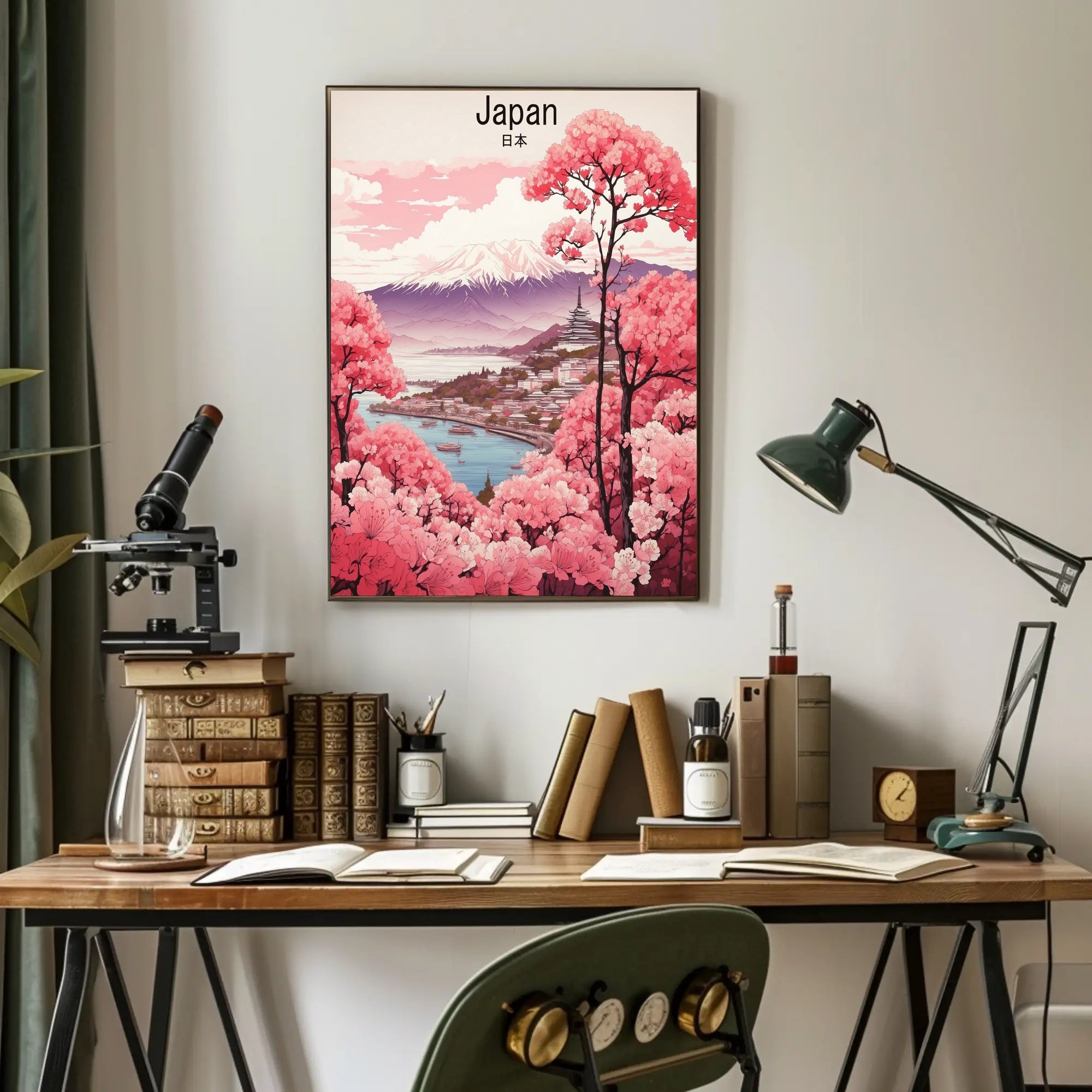 Japan in Spring: Serene Landscape Travel Poster PosterGoat