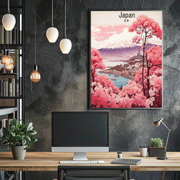 Japan in Spring: Serene Landscape Travel Poster PosterGoat
