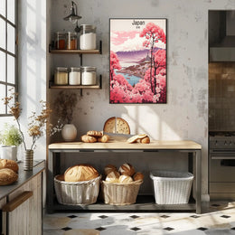 Japan in Spring: Serene Landscape Travel Poster PosterGoat