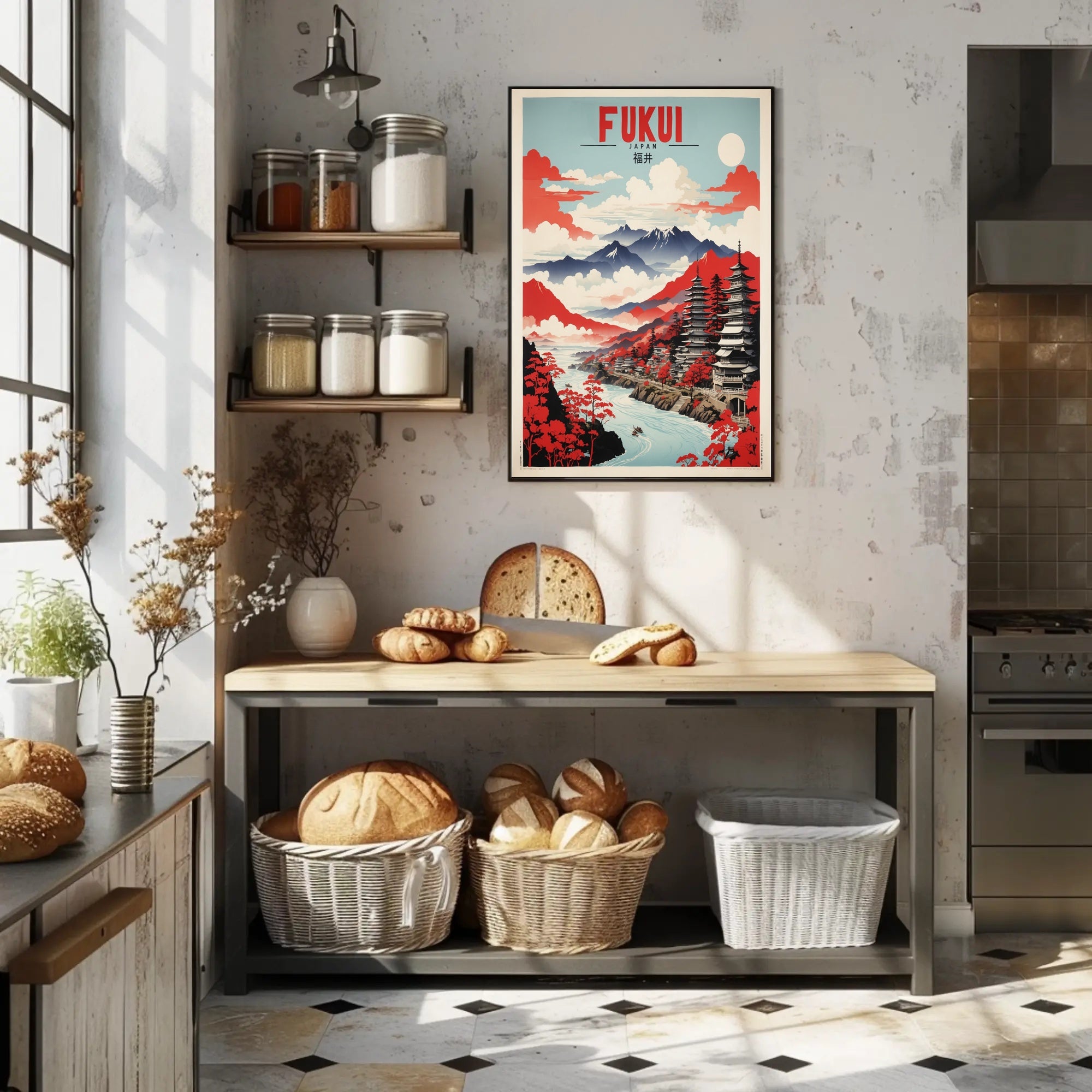 Japan's Scenic Fukui Landscape Travel Poster PosterGoat